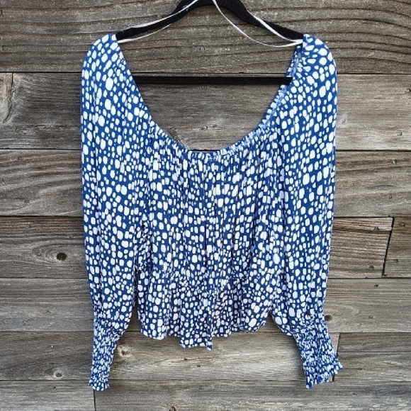 Eloquii Elements Blue & White Blouse Size 18/20 - Picture 1 of 9